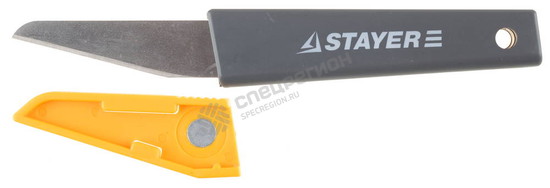 Фотография Нож 09560 STAYER "MASTER" для хозяйственных работ, пластиковая рукоятка, 65 мм