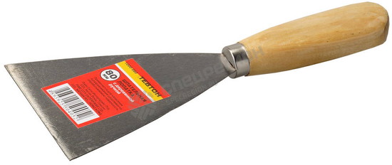 Фотография Шпательная 1000-060 лопатка ТЕВТОН с деревянной ручкой, 60мм