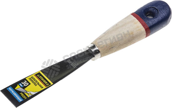 Фотография Шпательная 10012-030 лопатка STAYER "PROFI" c нержавеющим полотном, деревянная ручка, 30мм