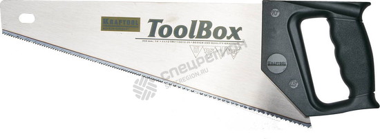 Фотография Ножовка 15012-35 KRAFTOOL "TOOLBOX" для тонкого пиления, 1-комп рукоятка, 11/12 TPI, 350мм