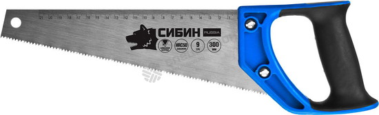 Фотография Ножовка по дереву компактная (пила) СИБИН ТУЛБОКС 300 мм, шаг 9 TPI (3 мм) 15056-30