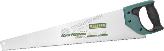 Фотография Ножовка универсальная (пила) KRAFTOOL "KraftMax-9" 9TPI, 550мм, 3D зуб, точный рез вдоль и поперек в