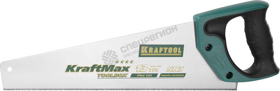 Фотография Ножовка универсальная (пила) KRAFTOOL "TOOLBOX" 13 TPI, 350 мм, специальный зуб, компактная, точный 