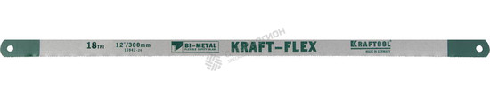 Фотография Полотно 15942-18-S10 KRAFTOOL "KRAFT-FLEX" по металлу, Bi-Metal, 18TPI, 300мм, 10шт