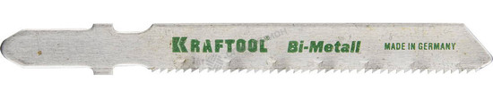Фотография Пилки для электролобзика Kraftool 159555-1,2 Bi-Metall, по металлу (1,5-2мм), EU-хвост., шаг 1,2мм, 55мм, 2шт