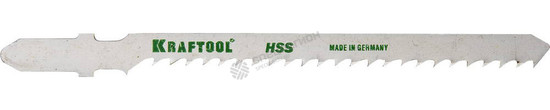 Фотография Пилки 159558-3 KRAFTOOL для эл/лобзика, HSS, по мягкому металлу, фигурный рез, EU-хвост., шаг 3мм, 7