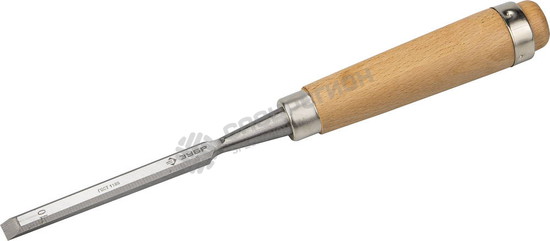 Фотография Стамеска-долото 18096-10 ЗУБР с дерев. ручкой ,10мм