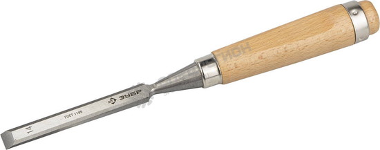 Фотография Стамеска-долото 18096-14 ЗУБР с дерев. ручкой ,14мм