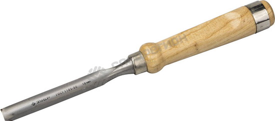Фотография Стамеска-долото ЗУБР "ЭКСПЕРТ" полукруглая с деревянной ручкой, хромованадиевая сталь, 18мм 1822-18_