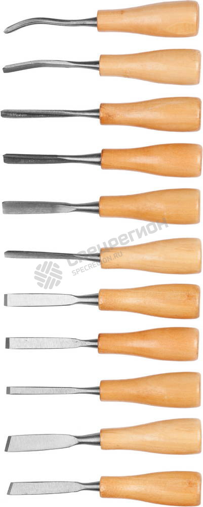 Фотография Набор 1834-H11_z01 DEXX: Стамески фигурные "МИНИ" с деревянной ручкой, 11шт