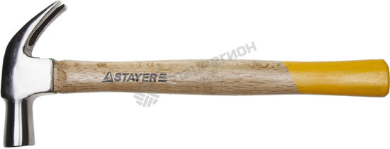 Фотография Молоток-гвоздодер 20232_z01 STAYER "STANDARD" кованый, с деревянной ручкой, 450г