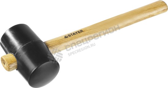 Фотография Киянка STAYER "STANDARD" резиновая черная с деревянной ручкой. 450г 20505-65