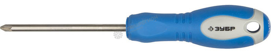 Фотография Отвертка 25253-2-100 ЗУБР "ЭКСПЕРТ", Cr-V сталь, трехкомпонентная рукоятка, цветовая индикация типа 