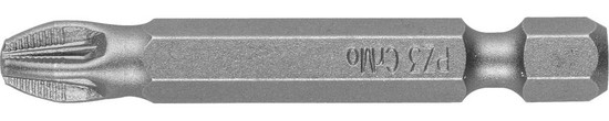 Фотография Биты 26003-3-50-2 ЗУБР "МАСТЕР" кованые, хромомолибденовая сталь, тип хвостовика E 1/4", PZ3, 50мм, 