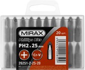Бита MIRAX Ph2 x 25 мм (20 шт.)