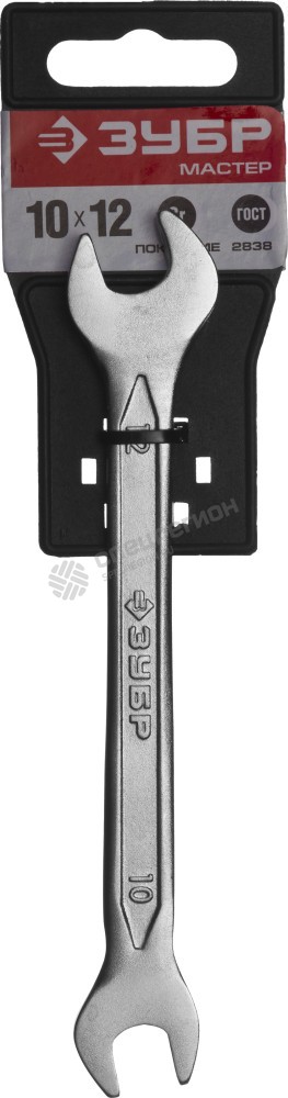 Фотография Ключ ЗУБР "МАСТЕР" гаечный рожковый, Cr-V сталь, хромированный, 10х12мм 27010-10-12