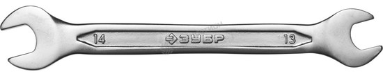 Фотография Ключ ЗУБР "МАСТЕР" гаечный рожковый, Cr-V сталь, хромированный, 13х14мм 27010-13-14