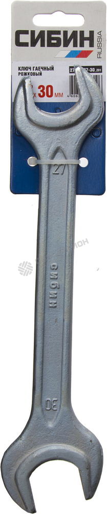 Фотография Ключ рожковый СИБИН, оцинкованный, 27х30мм 27012-27-30_z01