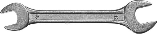 Фотография Ключ рожковый гаечный СИБИН, белый цинк, 10х12мм 27014-10-12