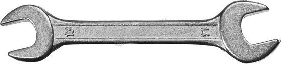 Фотография Ключ рожковый гаечный СИБИН, белый цинк, 13х14мм 27014-13-14