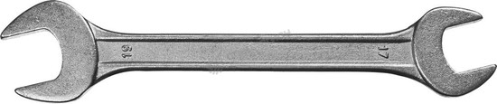 Фотография Ключ рожковый гаечный СИБИН, белый цинк, 17х19мм 27014-17-19