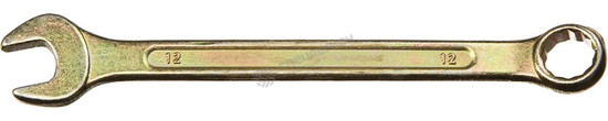 Фотография Ключ комбинированный гаечный DEXX, желтый цинк, 12 мм 27017-12