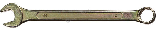 Фотография Ключ комбинированный гаечный DEXX, желтый цинк, 14 мм 27017-14