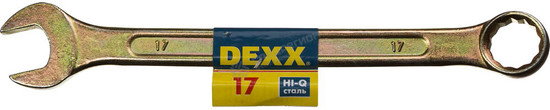 Фотография Ключ комбинированный гаечный DEXX, желтый цинк, 17 мм 27017-17