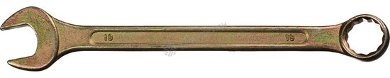 Фотография Ключ комбинированный гаечный DEXX, желтый цинк, 19 мм 27017-19