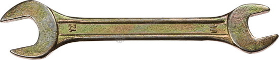Фотография Ключ рожковый гаечный DEXX, желтый цинк, 10х12мм 27018-10-12