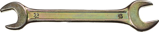 Фотография Ключ рожковый гаечный DEXX, желтый цинк, 12х13мм 27018-12-13