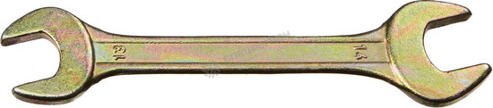 Фотография Ключ рожковый гаечный DEXX, желтый цинк, 13х14мм 27018-13-14