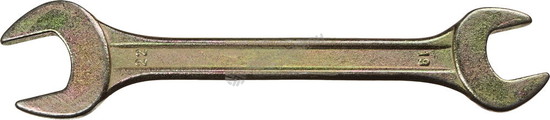 Фотография Ключ рожковый гаечный DEXX, желтый цинк, 19х22мм 27018-19-22