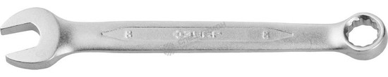 Фотография Ключ ЗУБР "ПРОФИ" гаечный комбинированный, Cr-V сталь, хромированный, 8мм 27022-08