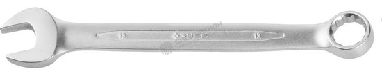 Фотография Ключ ЗУБР "ПРОФИ" гаечный комбинированный, Cr-V сталь, хромированный, 13мм 27022-13