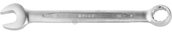 Фотография Ключ ЗУБР "ПРОФИ" гаечный комбинированный, Cr-V сталь, хромированный, 15мм 27022-15