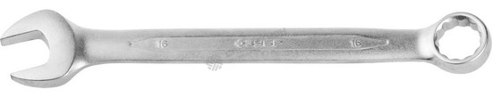 Фотография Ключ ЗУБР "ПРОФИ" гаечный комбинированный, Cr-V сталь, хромированный, 16мм 27022-16