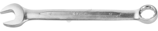 Фотография Ключ ЗУБР "ПРОФИ" гаечный комбинированный, Cr-V сталь, хромированный, 17мм 27022-17
