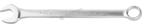 Фотография Ключ ЗУБР "ПРОФИ" гаечный комбинированный, Cr-V сталь, хромированный, 27мм 27022-27
