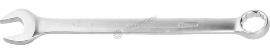 Фотография Ключ ЗУБР "ПРОФИ" гаечный комбинированный, Cr-V сталь, хромированный, 30мм 27022-30