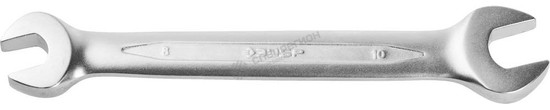Фотография Ключ ЗУБР "ПРОФИ" гаечный рожковый, Cr-V сталь, хромированный, 8х10мм 27027-08-10