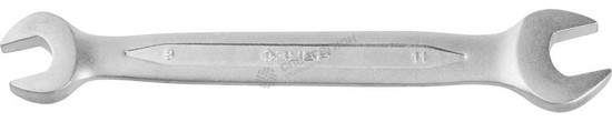 Фотография Ключ ЗУБР "ПРОФИ" гаечный рожковый, Cr-V сталь, хромированный, 9х11мм 27027-09-11