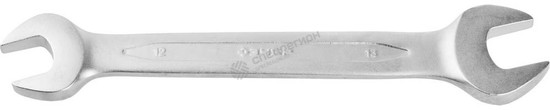 Фотография Ключ ЗУБР "ПРОФИ" гаечный рожковый, Cr-V сталь, хромированный, 12х13мм 27027-12-13