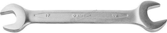 Фотография Ключ ЗУБР "ПРОФИ" гаечный рожковый, Cr-V сталь, хромированный, 17х19мм 27027-17-19