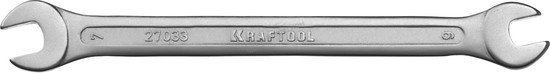 Фотография Ключ KRAFTOOL "EXPERT" гаечный рожковый, Cr-V сталь, хромированный, 6х7мм 27033-06-07