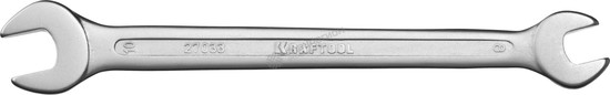 Фотография Ключ KRAFTOOL "EXPERT" гаечный рожковый, Cr-V сталь, хромированный, 8х10мм 27033-08-10