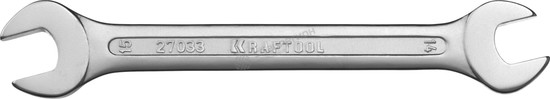 Фотография Ключ KRAFTOOL "EXPERT" гаечный рожковый, Cr-V сталь, хромированный, 14х15мм 27033-14-15