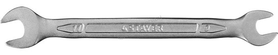 Фотография Ключ STAYER "PROFI"" гаечный рожковый, Cr-V сталь, хромированный, 9х11мм 27035-09-11