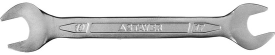 Фотография Ключ STAYER "PROFI"" гаечный рожковый, Cr-V сталь, хромированный, 17х19мм 27035-17-19