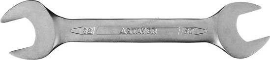 Фотография Ключ STAYER "PROFI"" гаечный рожковый, Cr-V сталь, хромированный, 30х32мм 27035-30-32